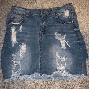 blue jean skirt
